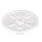 Dart 12FTLS Translucent Lift N' Lock Straw Slotted Lid for Hot & Cold Foam Cups - 12 Ounce, White